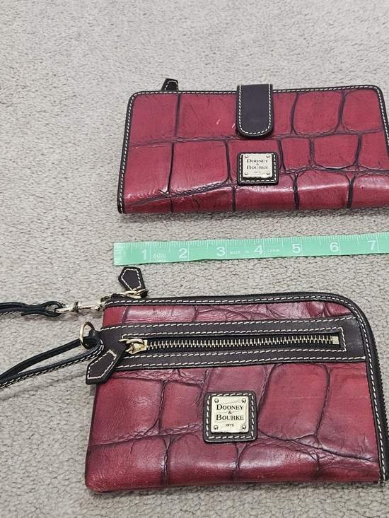 Dooney & Bourke Accessories - Dooney & Bourke Red Croc-Embossed Leather Wristlet and Clutch Set